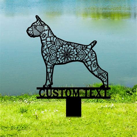 boxer dog metal garden stake|Boxer Metal Stake .